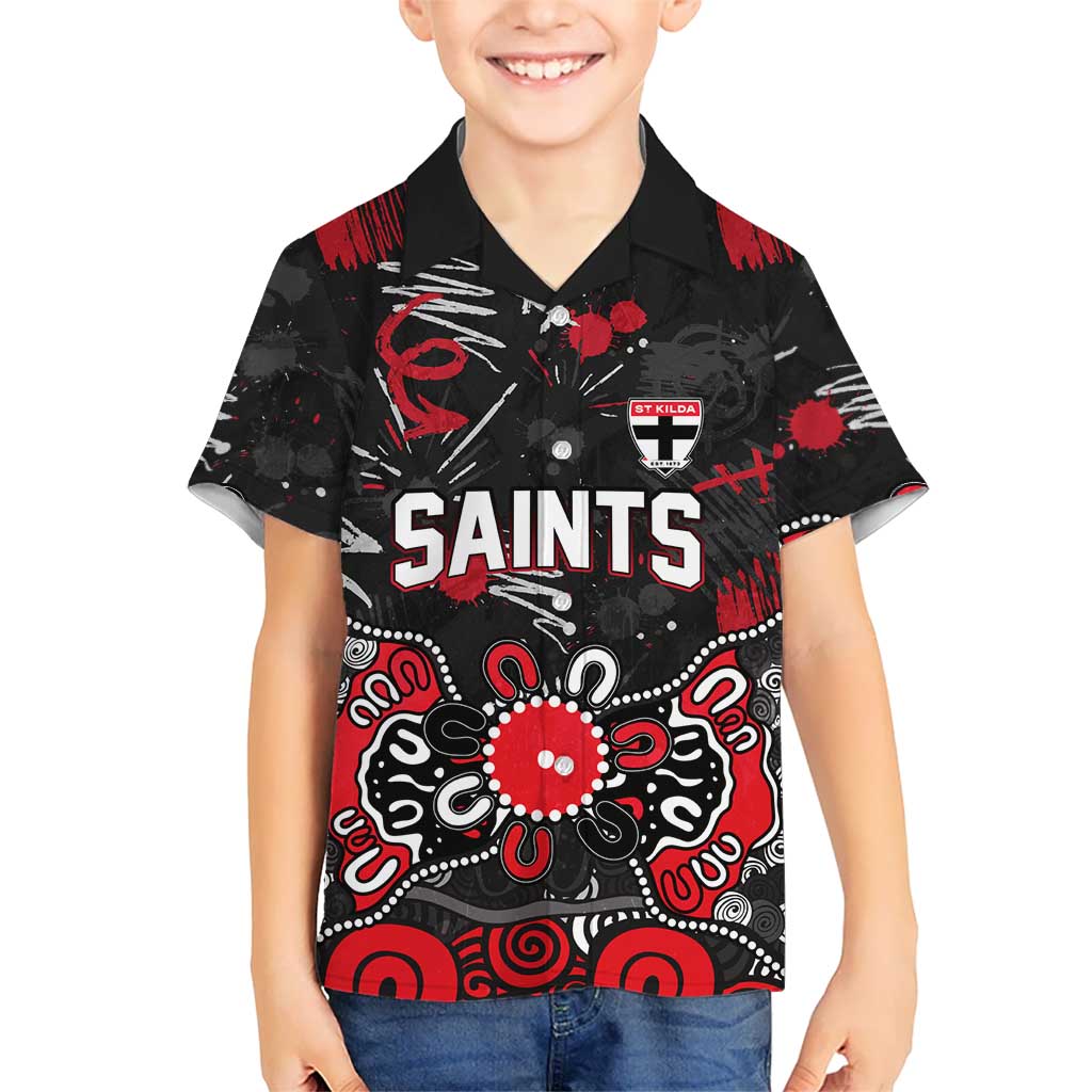 Personalized St Kilda Saints Hawaiian Shirt Aboriginal Dot Painting Graffiti Style
