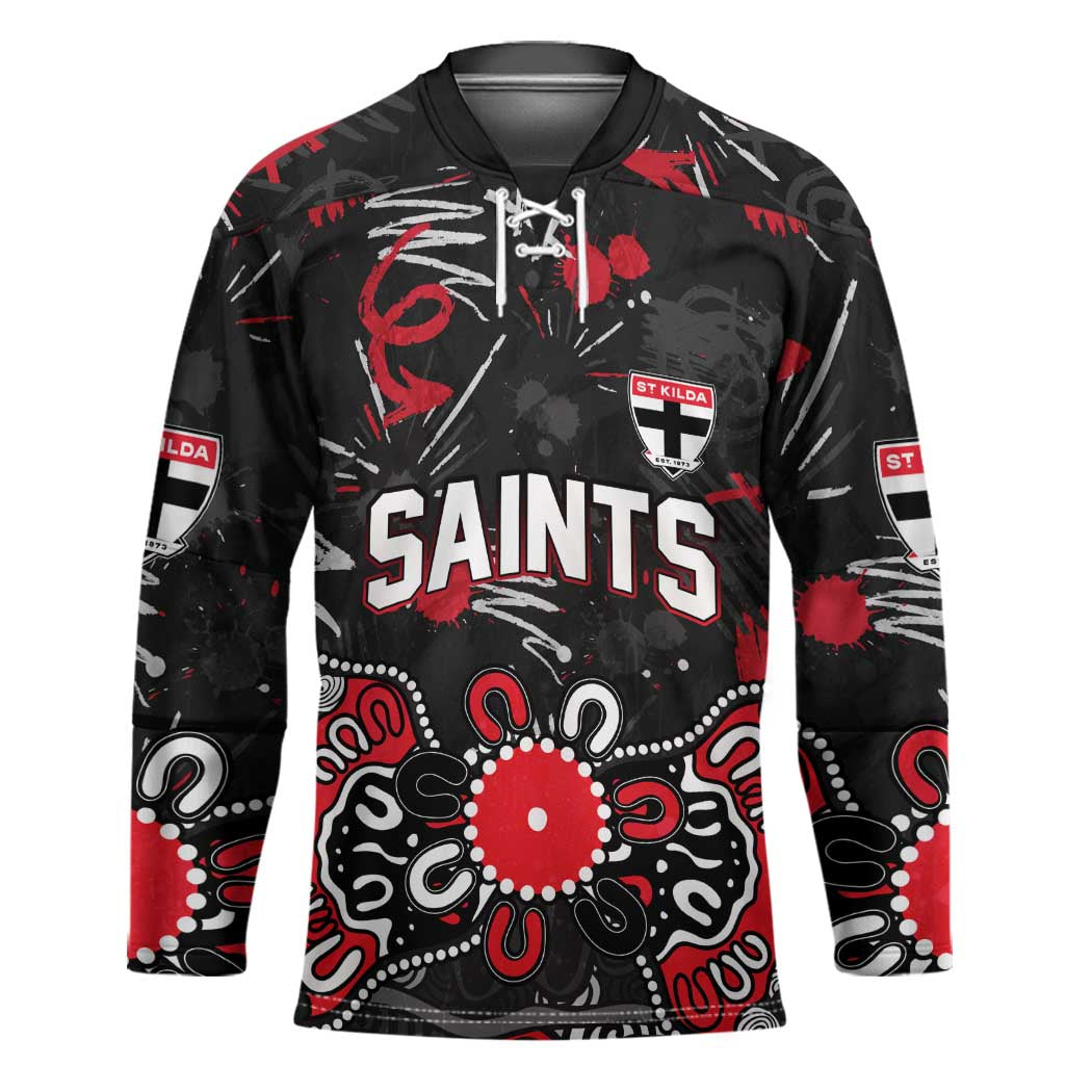 Personalized St Kilda Saints Hockey Jersey Aboriginal Dot Painting Graffiti Style