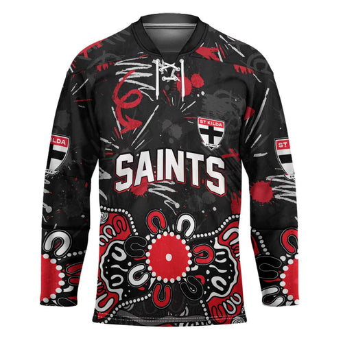 Personalized St Kilda Saints Hockey Jersey Aboriginal Dot Painting Graffiti Style
