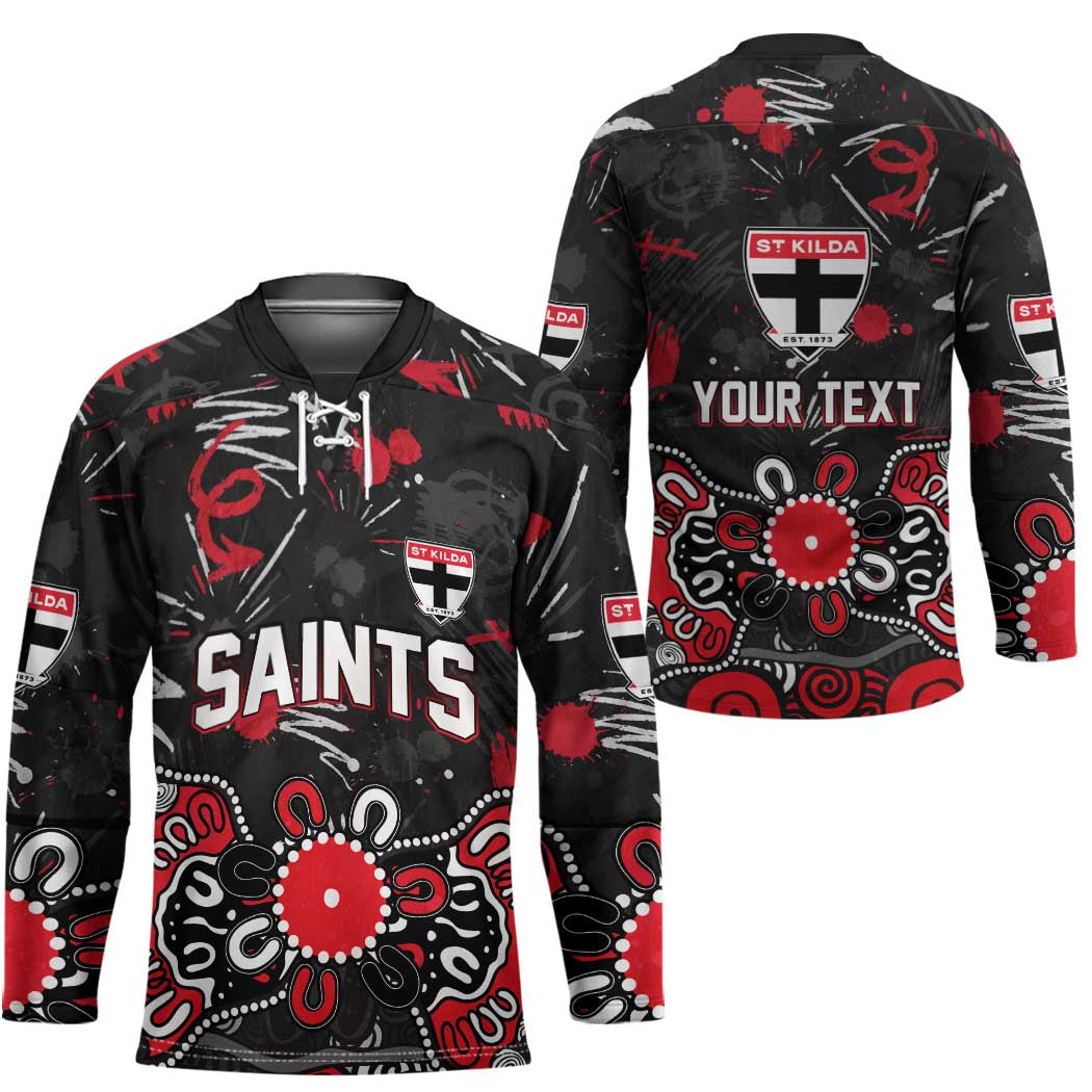 Personalized St Kilda Saints Hockey Jersey Aboriginal Dot Painting Graffiti Style