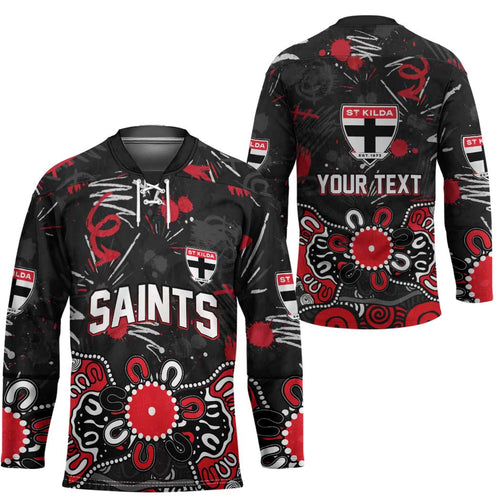 Personalized St Kilda Saints Hockey Jersey Aboriginal Dot Painting Graffiti Style