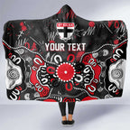 Personalized St Kilda Saints Hooded Blanket Aboriginal Dot Painting Graffiti Style