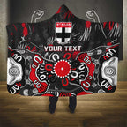 Personalized St Kilda Saints Hooded Blanket Aboriginal Dot Painting Graffiti Style