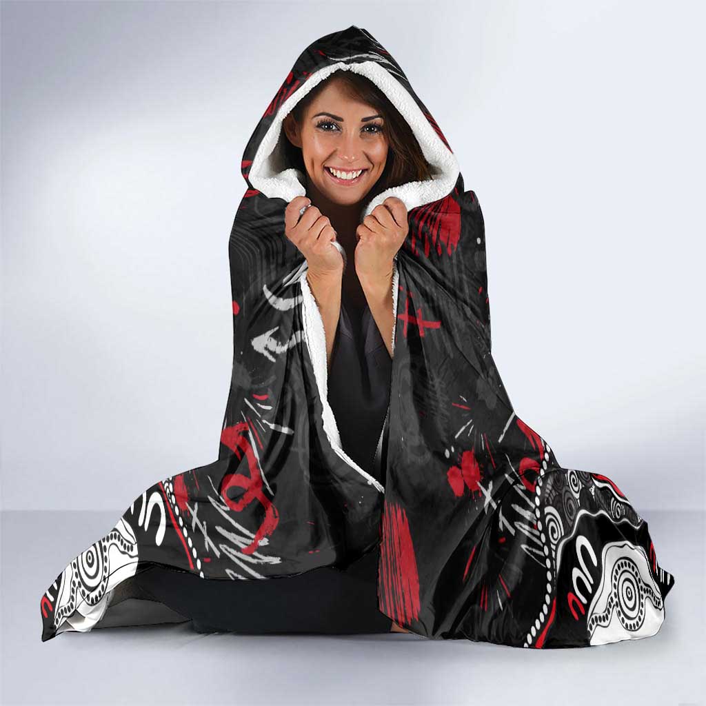 Personalized St Kilda Saints Hooded Blanket Aboriginal Dot Painting Graffiti Style