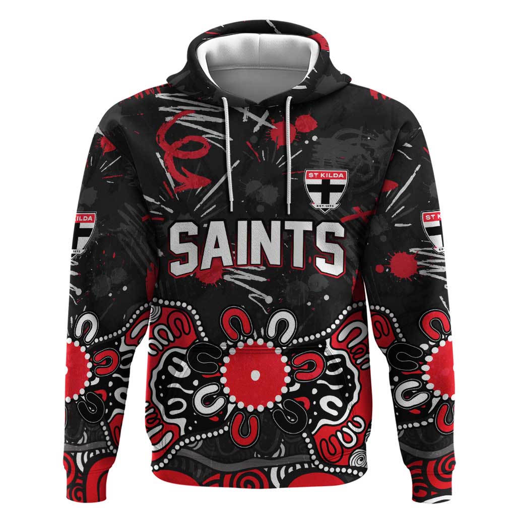 Personalized St Kilda Saints Hoodie Aboriginal Dot Painting Graffiti Style