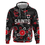 Personalized St Kilda Saints Hoodie Aboriginal Dot Painting Graffiti Style