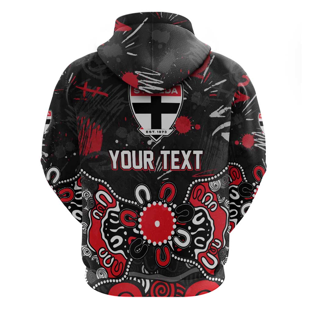Personalized St Kilda Saints Hoodie Aboriginal Dot Painting Graffiti Style