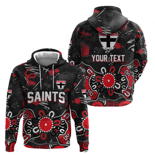 Personalized St Kilda Saints Hoodie Aboriginal Dot Painting Graffiti Style