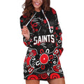 Personalized St Kilda Saints Hoodie Dress Aboriginal Dot Painting Graffiti Style