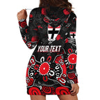Personalized St Kilda Saints Hoodie Dress Aboriginal Dot Painting Graffiti Style