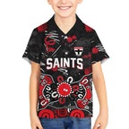 Personalized St Kilda Saints Kid Hawaiian Shirt Aboriginal Dot Painting Graffiti Style