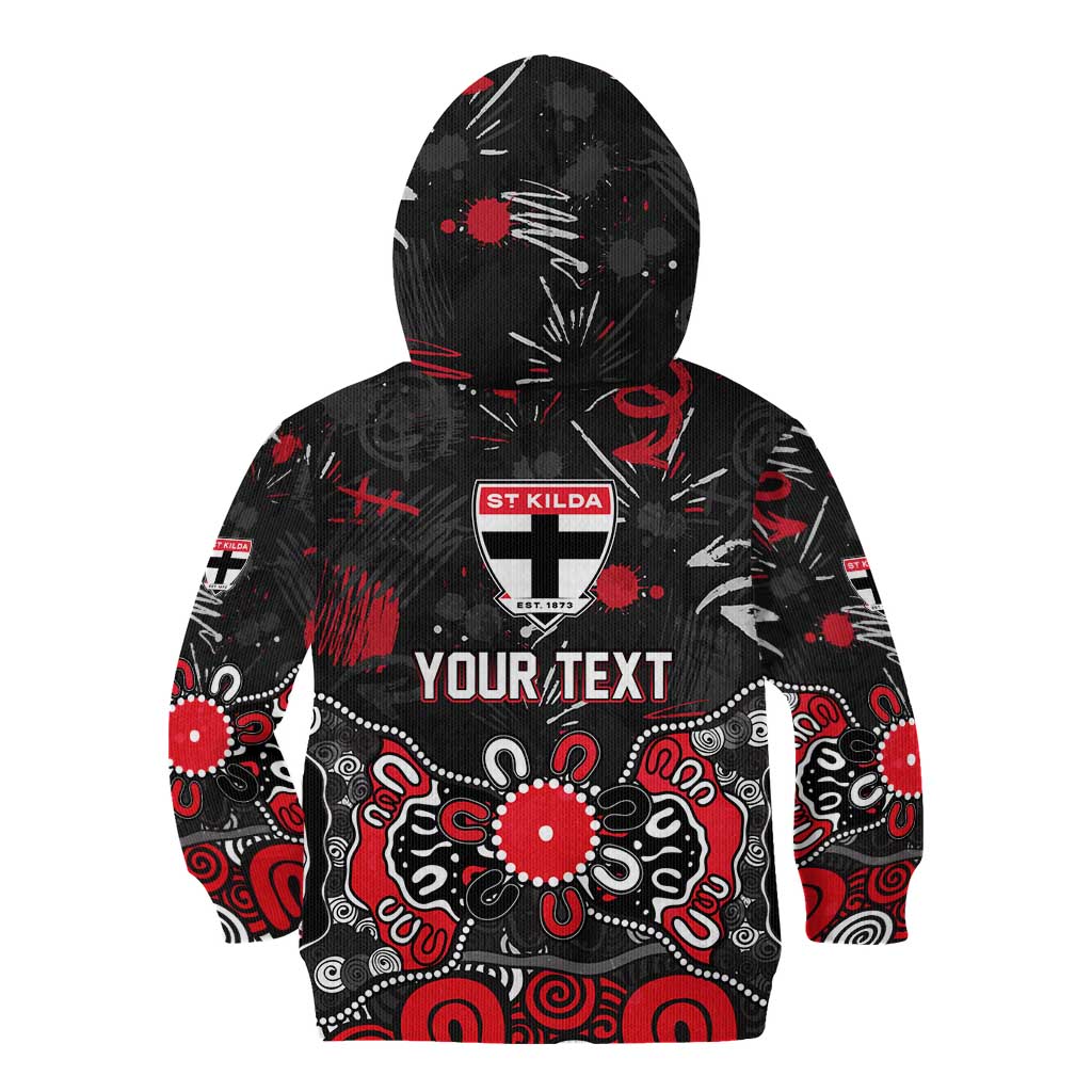 Personalized St Kilda Saints Kid Hoodie Aboriginal Dot Painting Graffiti Style
