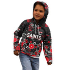 Personalized St Kilda Saints Kid Hoodie Aboriginal Dot Painting Graffiti Style