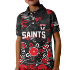 Personalized St Kilda Saints Kid Polo Shirt Aboriginal Dot Painting Graffiti Style