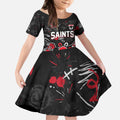 Personalized St Kilda Saints Kid Short Sleeve Dress Aboriginal Dot Painting Graffiti Style