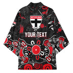 Personalized St Kilda Saints Kimono Aboriginal Dot Painting Graffiti Style