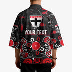 Personalized St Kilda Saints Kimono Aboriginal Dot Painting Graffiti Style
