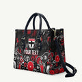 Personalized St Kilda Saints Leather Bag Aboriginal Dot Painting Graffiti Style