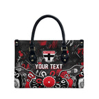 Personalized St Kilda Saints Leather Bag Aboriginal Dot Painting Graffiti Style