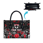 Personalized St Kilda Saints Leather Bag Aboriginal Dot Painting Graffiti Style