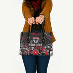 Personalized St Kilda Saints Leather Bag Aboriginal Dot Painting Graffiti Style