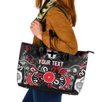 Personalized St Kilda Saints Leather Tote Bag Aboriginal Dot Painting Graffiti Style