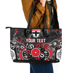 Personalized St Kilda Saints Leather Tote Bag Aboriginal Dot Painting Graffiti Style