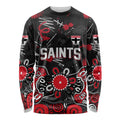 Personalized St Kilda Saints Long Sleeve Shirt Aboriginal Dot Painting Graffiti Style