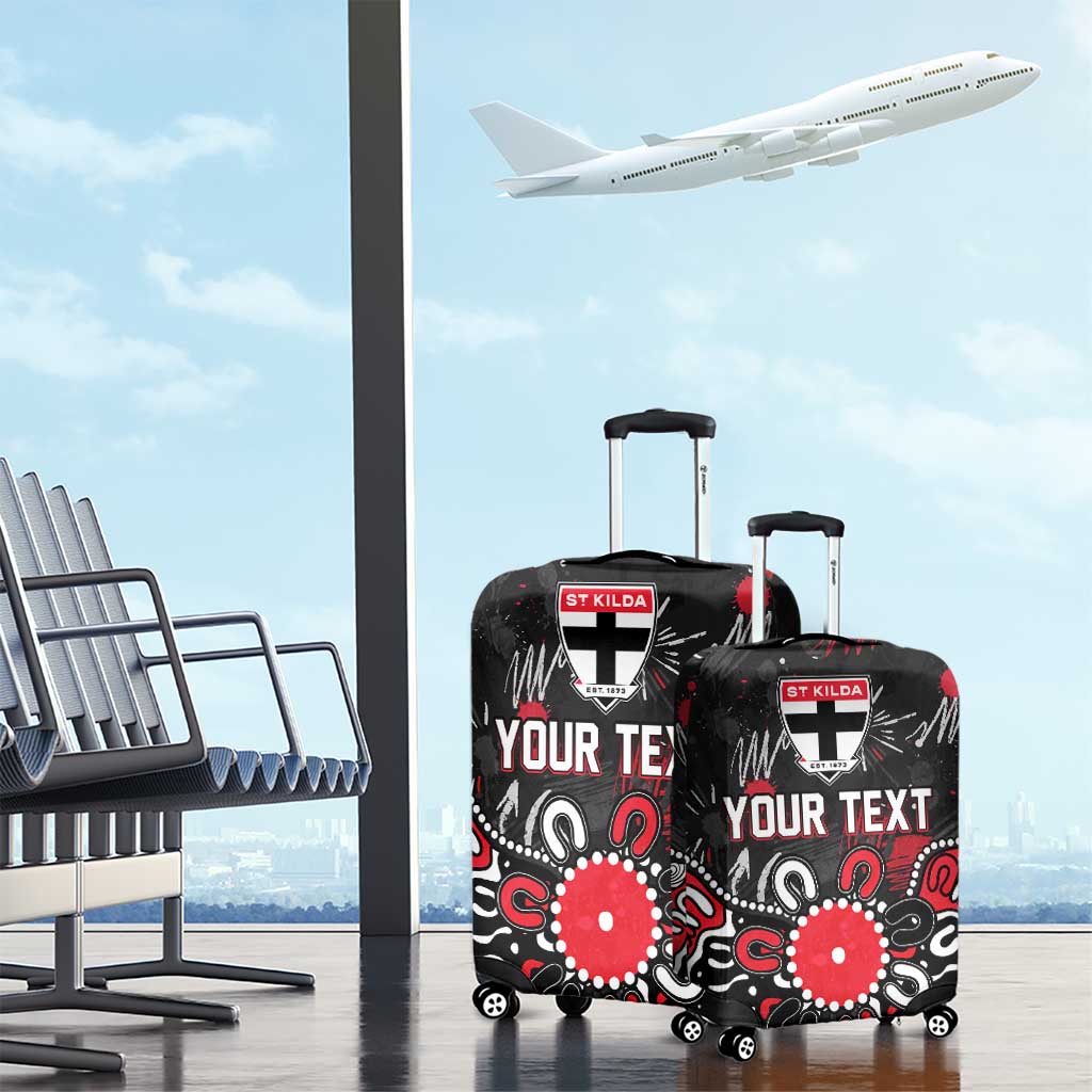 Personalized St Kilda Saints Luggage Cover Aboriginal Dot Painting Graffiti Style
