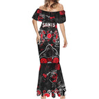 Personalized St Kilda Saints Mermaid Dress Aboriginal Dot Painting Graffiti Style