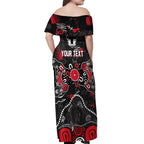 Personalized St Kilda Saints Off Shoulder Maxi Dress Aboriginal Dot Painting Graffiti Style