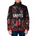 Personalized St Kilda Saints Padded Jacket Aboriginal Dot Painting Graffiti Style