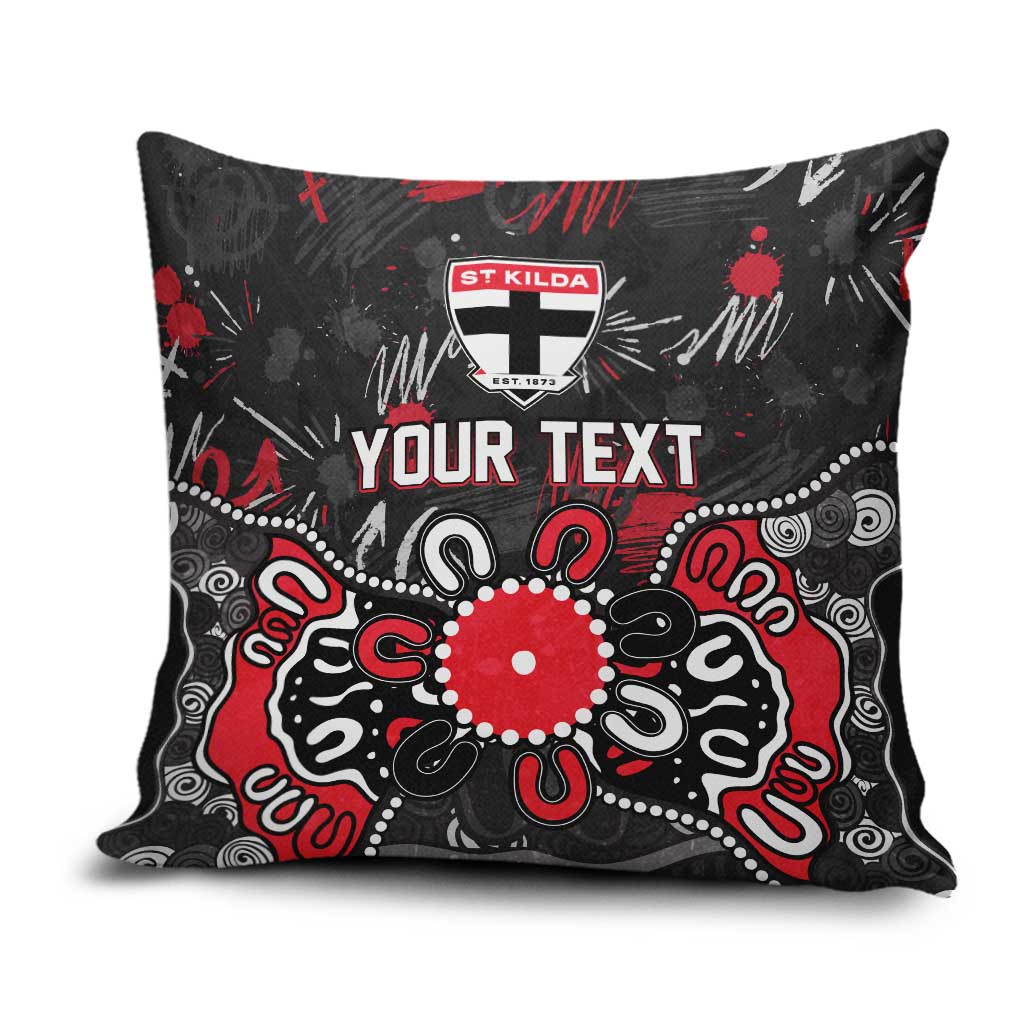 Personalized St Kilda Saints Pillow Cover Aboriginal Dot Painting Graffiti Style
