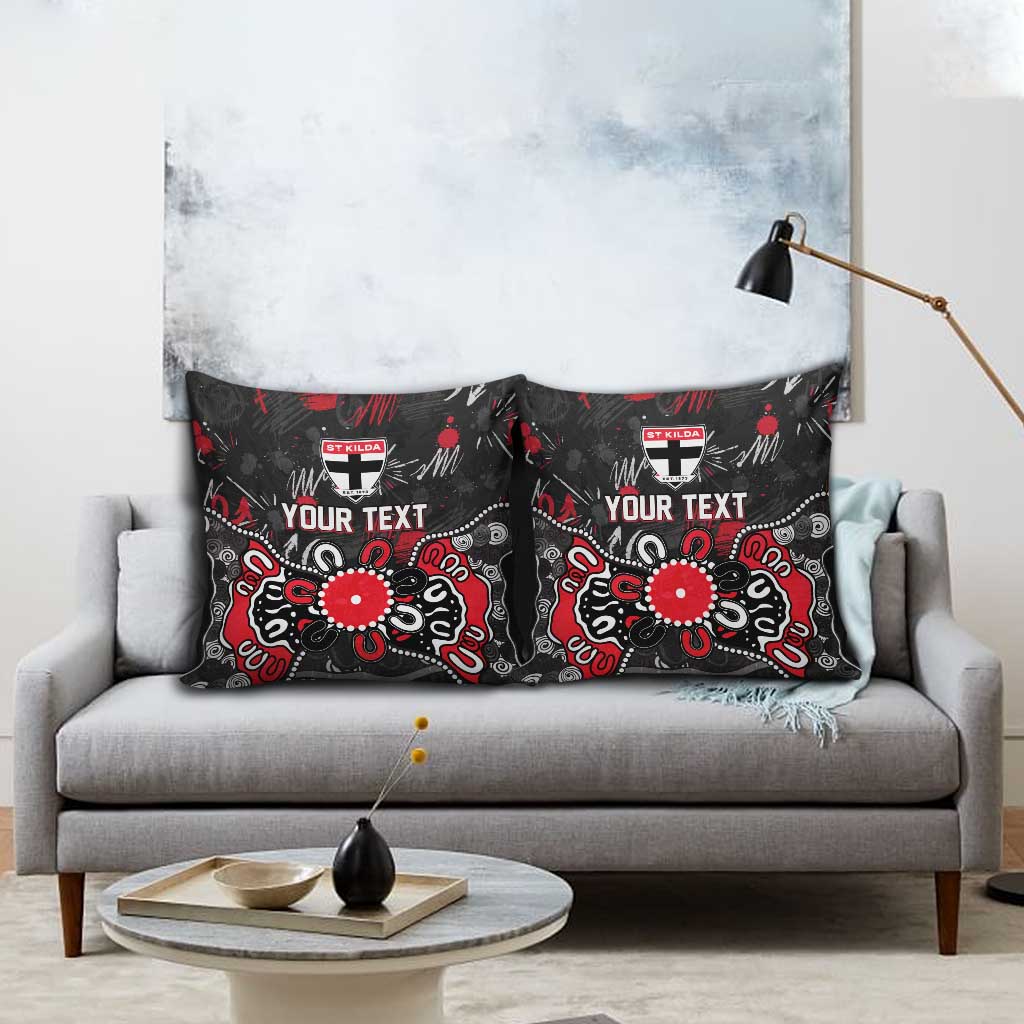 Personalized St Kilda Saints Pillow Cover Aboriginal Dot Painting Graffiti Style