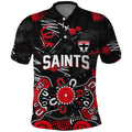 Personalized St Kilda Saints Polo Shirt Aboriginal Dot Painting Graffiti Style