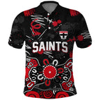 Personalized St Kilda Saints Polo Shirt Aboriginal Dot Painting Graffiti Style