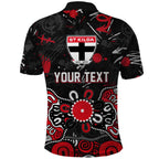 Personalized St Kilda Saints Polo Shirt Aboriginal Dot Painting Graffiti Style