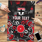 Personalized St Kilda Saints Puzzle Aboriginal Dot Painting Graffiti Style