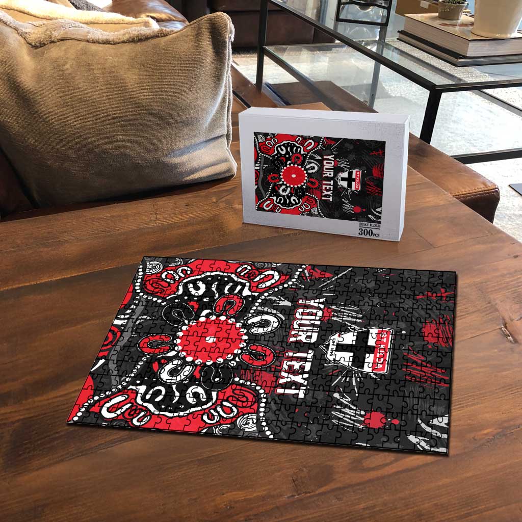 Personalized St Kilda Saints Puzzle Aboriginal Dot Painting Graffiti Style