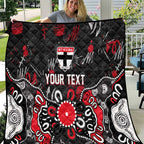 Personalized St Kilda Saints Quilt Aboriginal Dot Painting Graffiti Style