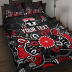 Personalized St Kilda Saints Quilt Bed Set Aboriginal Dot Painting Graffiti Style