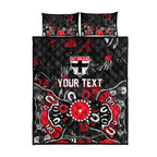 Personalized St Kilda Saints Quilt Bed Set Aboriginal Dot Painting Graffiti Style
