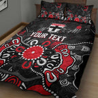 Personalized St Kilda Saints Quilt Bed Set Aboriginal Dot Painting Graffiti Style