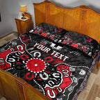 Personalized St Kilda Saints Quilt Bed Set Aboriginal Dot Painting Graffiti Style