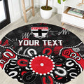 Personalized St Kilda Saints Round Carpet Aboriginal Dot Painting Graffiti Style