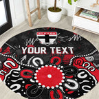 Personalized St Kilda Saints Round Carpet Aboriginal Dot Painting Graffiti Style