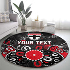 Personalized St Kilda Saints Round Carpet Aboriginal Dot Painting Graffiti Style