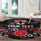 Personalized St Kilda Saints Round Carpet Aboriginal Dot Painting Graffiti Style