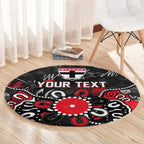 Personalized St Kilda Saints Round Carpet Aboriginal Dot Painting Graffiti Style