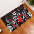 Personalized St Kilda Saints Rubber Doormat Aboriginal Dot Painting Graffiti Style